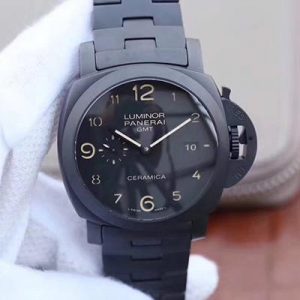 Panerai Tuttonero Luminor 1950 3 Days GMT PAM438 VS Factory Black Dial Replica Watch - UK Replica