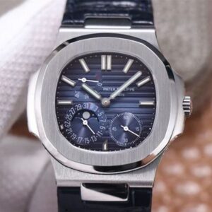 Patek Philippe Nautilus 5712/1A-001 PF Factory Blue Dial Leather Strap Replica Watch