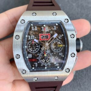 Richard Mille RM11 KV Factory Titanium Brown Strap Replica Watch