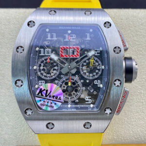 Richard Mille RM11 KV Factory Titanium Yellow Strap Replica Watch