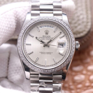 Rolex Day-Date M228349RBR-0007 EW Factory Silver Dial Replica Watch