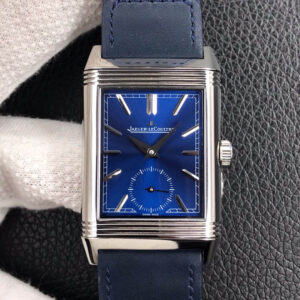Jaeger LeCoultre Reverso Tribute Double-sided Double Time Zone Flip MG Factory Blue Dial Replica Watch