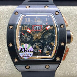 Richard Mille RM011 KV Factory Black Ceramic Skeleton Dial Replica Watch
