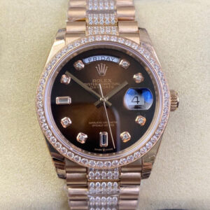 Rolex Day Date M128345rbr-0041 EW Factory Diamond Strap Replica Watch