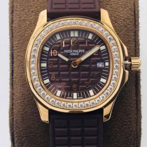 Patek Philippe Aquanaut 5067A Quartz Movement PPF Factory Rose Gold Brown Dial Replica Watch