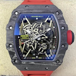 Richard Mille RM35-02 T+ Factory Carbon Fiber Red Rubber Strap Replica Watch