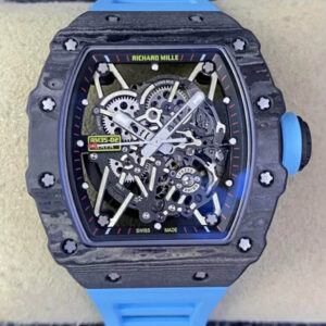 Richard Mille RM35-02 T+ Factory Carbon Fiber Case Blue Strap Replica Watch