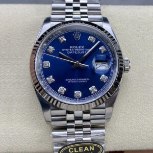 Rolex Datejust M126234-0037 36MM Clean Factory Blue Diamond Dial Replica Watch