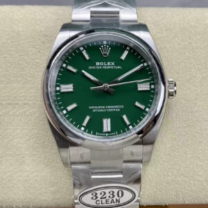 Rolex Oyster Perpetual M126000-0005 36MM Clean Factory Green Dial Replica Watch